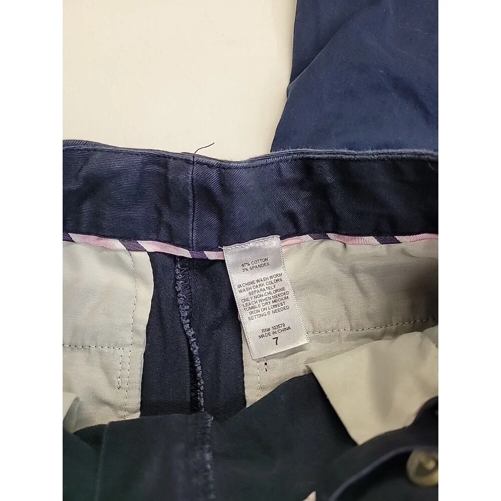4 Pair Girl's Size 7 Navy Blue Uniform Shorts Cat Jack Arrow Gymboree Adjustable